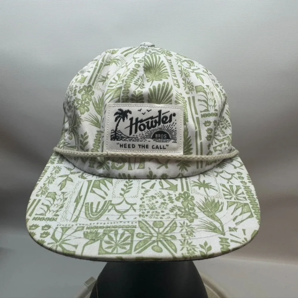 Howler Brothers South Seas Snapback Hat Tropical Plants White/Green One Size